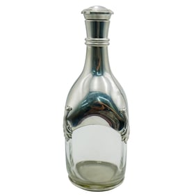 Antique Etains Dumanoir French Blown Glass Wine Decanter