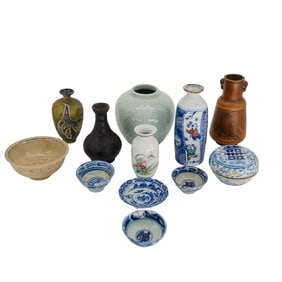 (12 pcs) Assorted Porcelain & Ceramic Asian Articles
