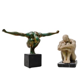(2 Pcs) Acrobat Nude Metal & Resin Figures