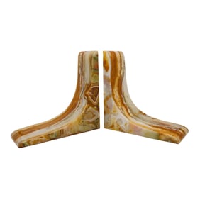 Vintage Onyx Marble Bookends