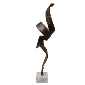 Patinated Mixed Metal Abstract Sculpture