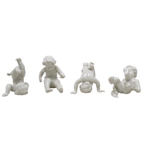 (4 pcs) Rudolf Kammer Porcelain Tumbling Cherub Figurines