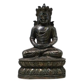 Antique Pure Silver Buddha Infinite Life Statue