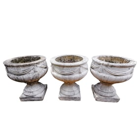 (3 pcs) Set of Neo Classical Stone Garden Planters