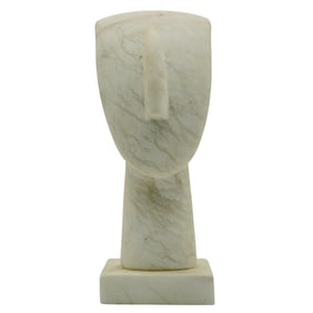 Modernist Cycladic Style White Marble Sculpture
