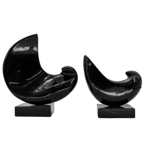 Pair of Modernist Abstract Onyx Sculptures