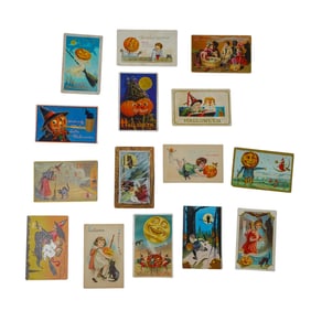 (15 Pc) 1900s Halloween Postcards