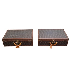 Pair Of Vintage Louis Vuitton Alzer Monogram Suitcases