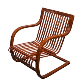 Ubunji Kidokoro (Japanese, 1910-1945) Cantilevered Bamboo Chair