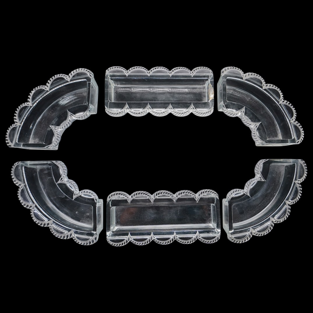 (6 Pc) Lalique Festons Crystal Centerpiece (1 of 7)