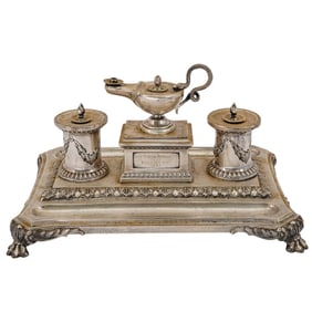 Henry Holland (1806-1880, English) Sterling Silver Inkwell