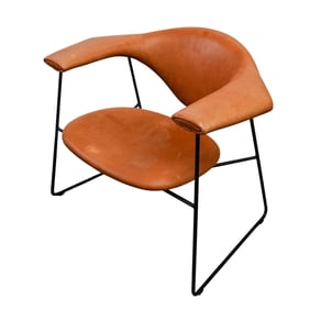 GUBI "Masculo" Style Leather Lounge Chair