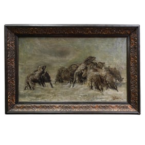 After Willem Steelink Antique Oil Painting
