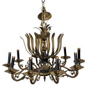Spanish Gilt Bronze Chandelier