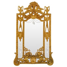 Antique French Gilt Bronze Mirror