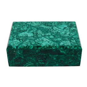 Lidded Rectangular Malachite Box