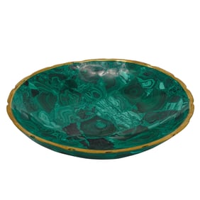 Brass Mounted Malachite Bowl