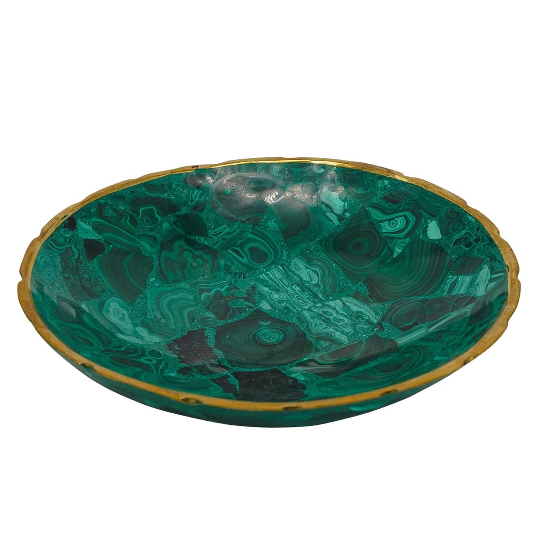 Brass Mounted Malachite Bowl (1 of 4)