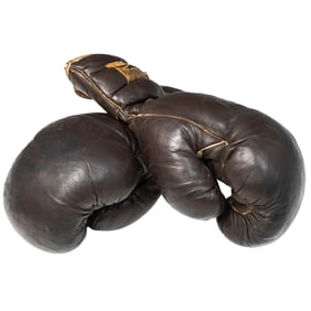 Rocky Marciano Signed Worn Boxing Gloves