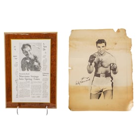 (2 pcs) Rocky Marciano (1923-1969, American) Memorabilia