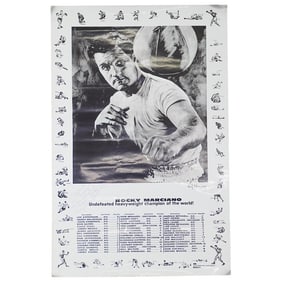 (3 pcs) Signed Rocky Marciano Posters