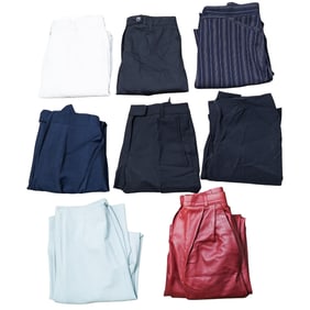(8 Pcs) Vintage Designer Trouser Collection for Women (Prada, Gucci, Valentino)