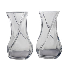 Pair Of Baccarat Crystal Serpentin Vases