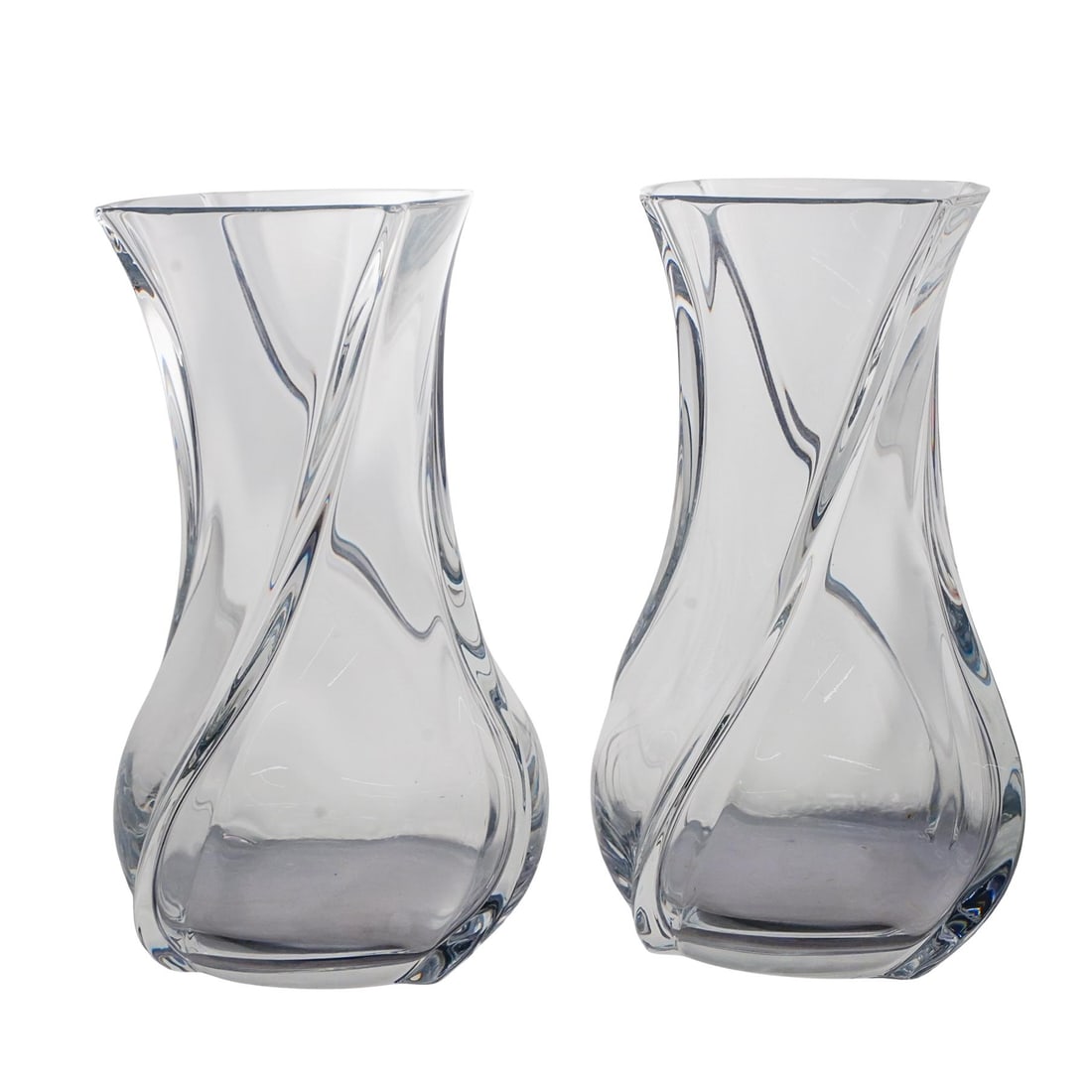 Pair Of Baccarat Crystal Serpentin Vases (1 of 5)