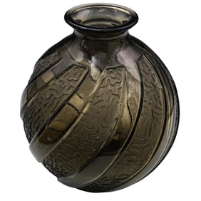 Art Deco Smoky Gray Art Glass Vase