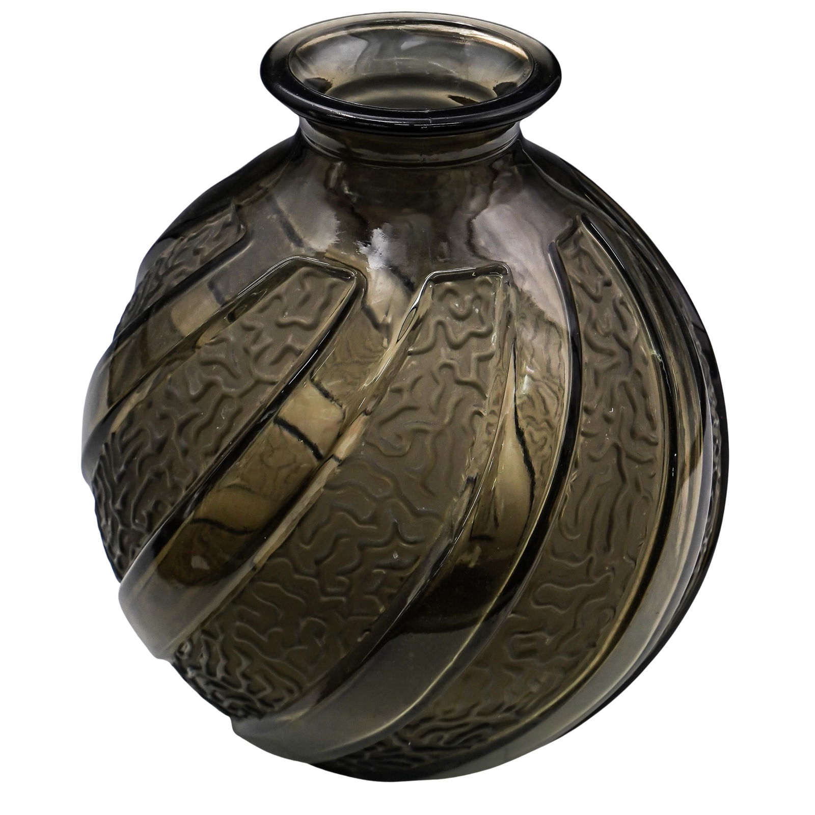 Art Deco Smoky Gray Art Glass Vase (1 of 4)