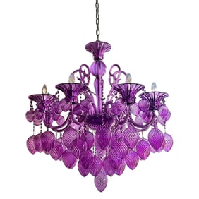 Bello Vetro Murano Amthyst Glass Chandelier