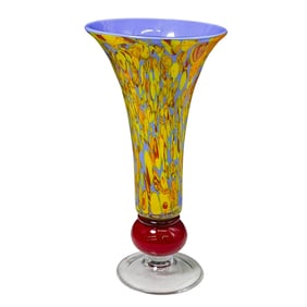 Murano Splatter Art Glass Vase