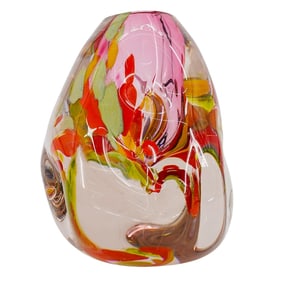 Art Glass Abstract Bud Vase