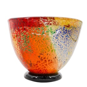 Large Multi Colored Art Glass Bowl