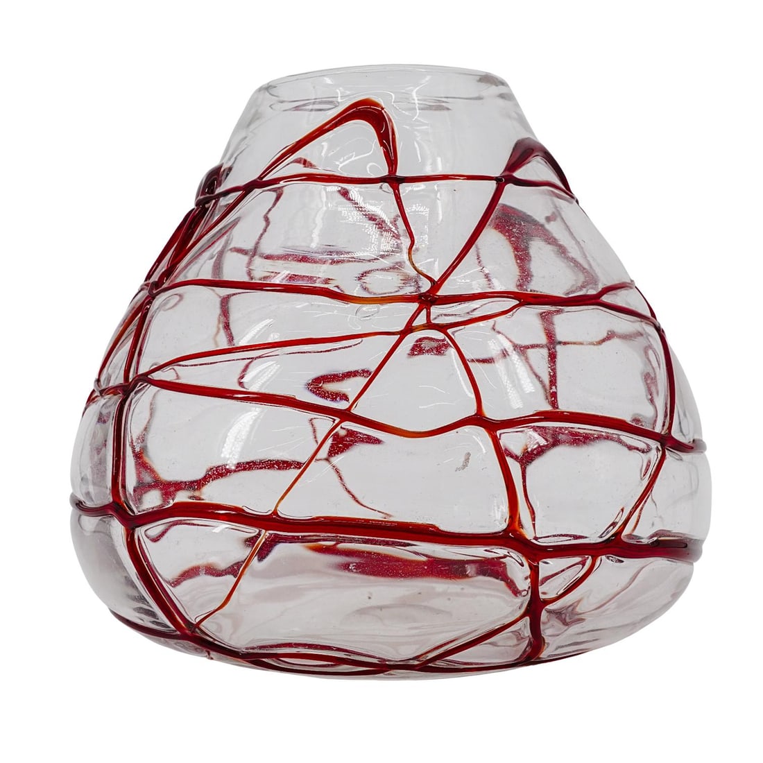 Hand-Blown Bulbous Art Glass Vase (1 of 3)