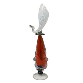 Vintage Signed Art Glass Vase Sculpture