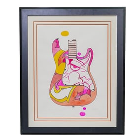 Crash (John Matos) "Guitar 7" Watercolor Painting