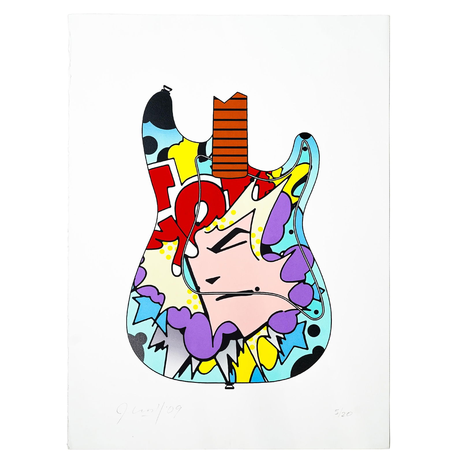 Crash (John Matos) Guitar Lithograph (1 of 4)