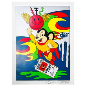 Ronnie Cutrone (1948-2013) "Mighty Mouse" Fluorescent Lithograph