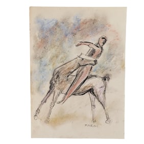 Attrib. Marino Marini (Italian.1901-1980) Graphite Drawing