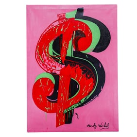 Andy Warhol Inspired Acrylic on Canvas Painting "Dollar Sign"