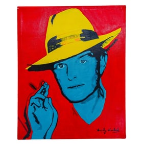 Andy Warhol Inspired Acrylic on Canvas Painting "Truman Capote"