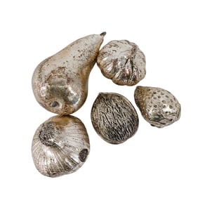 (5 Pcs) Argenteria Artistica Elisei Italian & Misc. Silver Overlay Table Objects