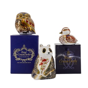(3 Pcs) Royal Crown Derby Paperweights