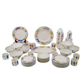 (52 pcs) Faiencerie de Gien "Arles" Porcelain Service for Eight