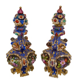 French 19th Century Jacob Petit Porcelain Decanters