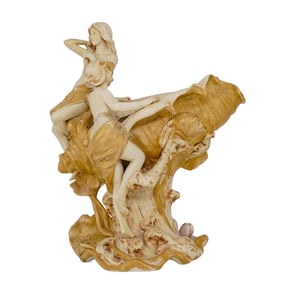 Royal Dux Art Nouveau Porcelain Figural Centerpiece