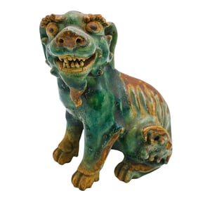 Antique Chinese Sancai Glaze Foo Lion