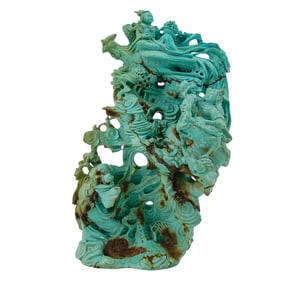 Chinese Carved Turquoise Figural Sculpture