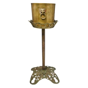 Antique Oriental Brass Ice Bucket